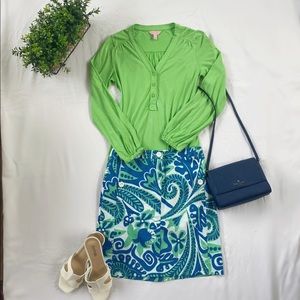 2/$10 Women’s Boutique Blue & Green Skirt Size 4